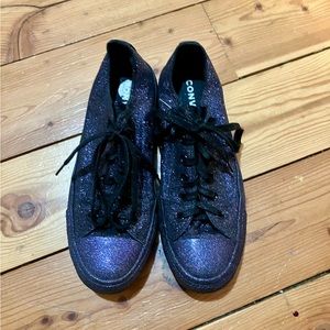 purple sparkle converse